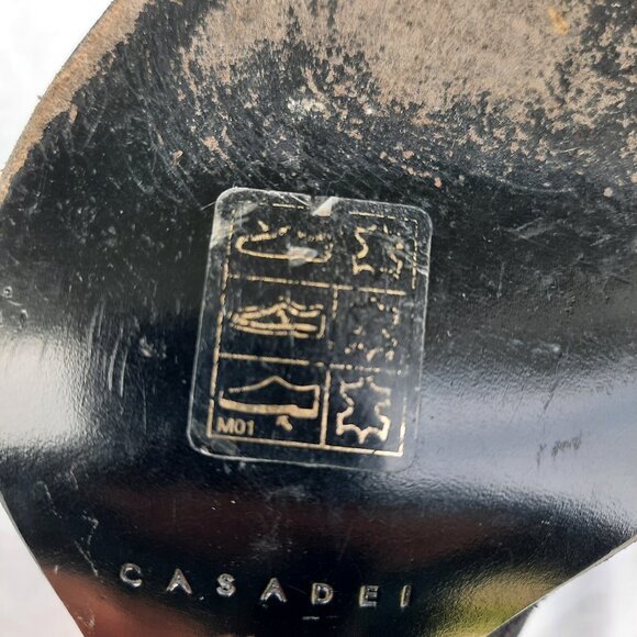 Vintage 90s Casadei Heels Square Toe US Size 8 Black Suede Studded Pumps - Picture 13 of 14